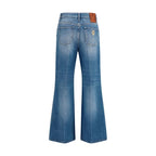 Valentino Blue Cotton Straight-Leg Jeans