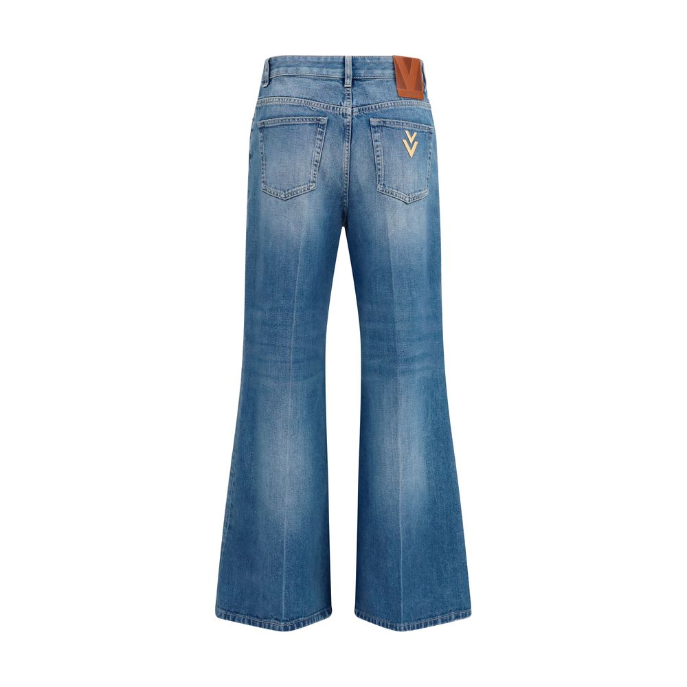 Valentino Blue Cotton Straight-Leg Jeans