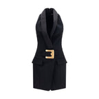 Balmain Black Wool Oves Aries Casual Dress