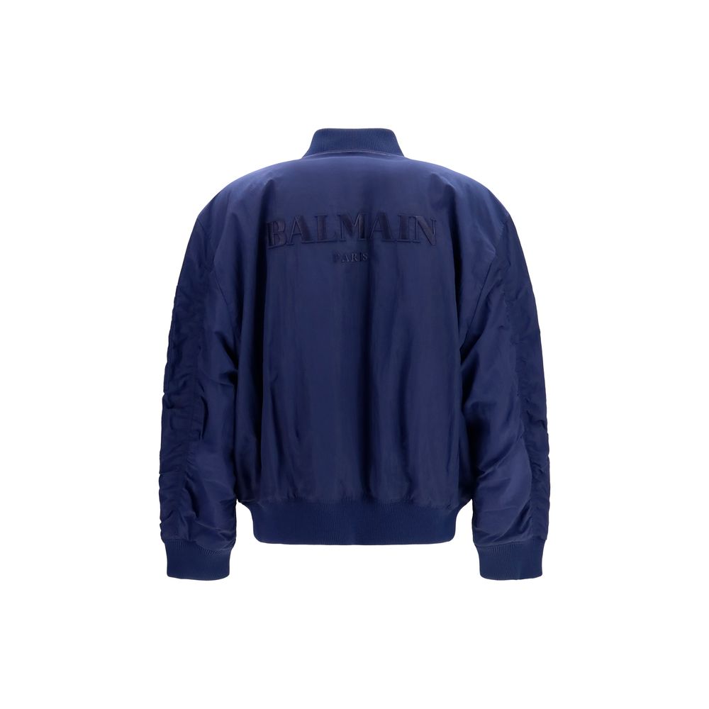 Balmain Blue Polyamide Bomber Balmain