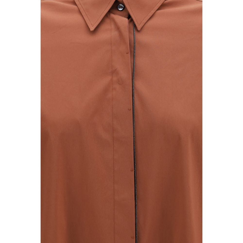 Brunello Cucinelli Brown Cotton Shirt Brunello Cucinelli