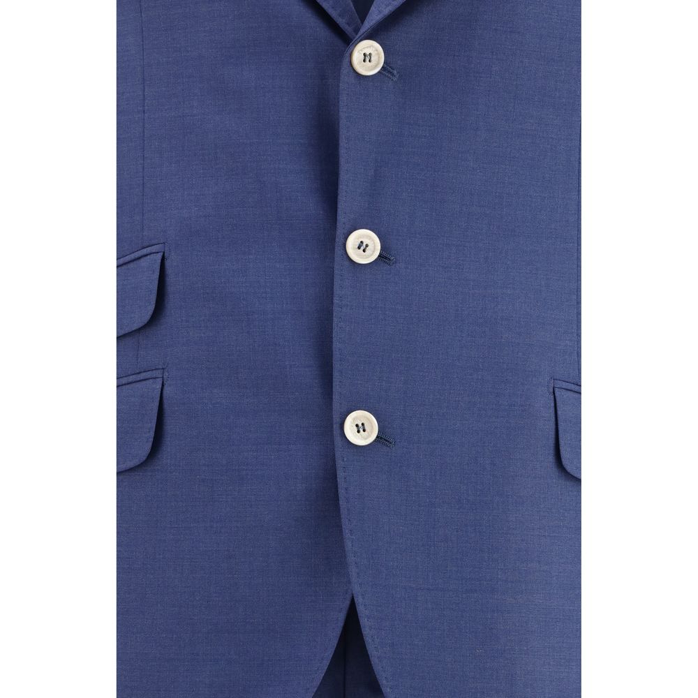 Brunello Cucinelli Blue Wool Oves Aries Two-Piece Suit Brunello Cucinelli