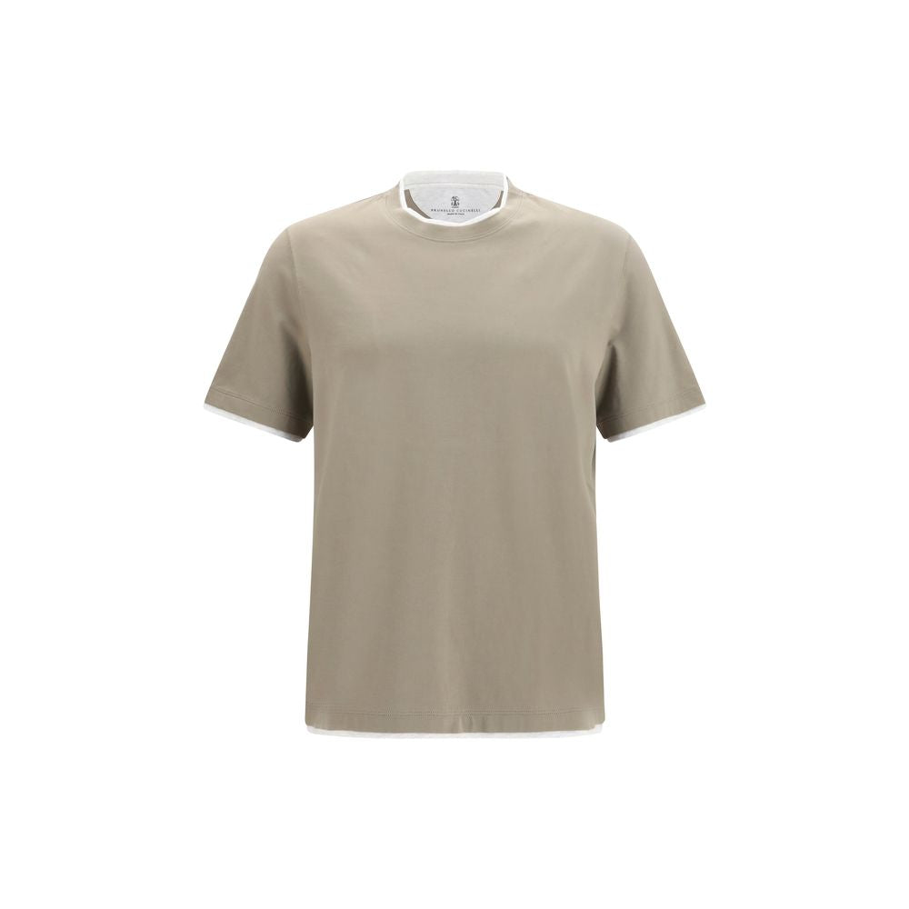Brunello Cucinelli Bicolor Cotton T-Shirt Brunello Cucinelli