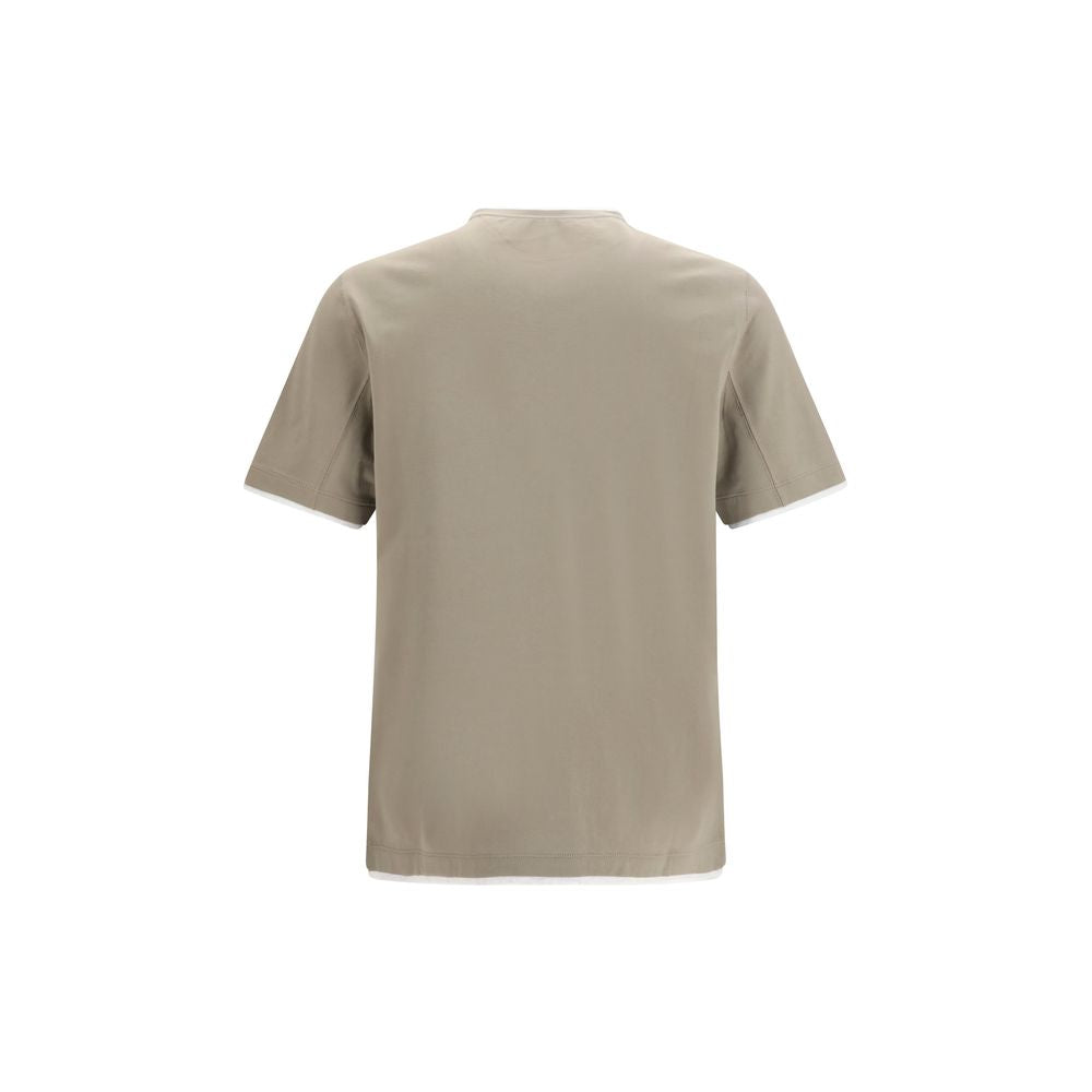 Brunello Cucinelli Bicolor Cotton T-Shirt Brunello Cucinelli