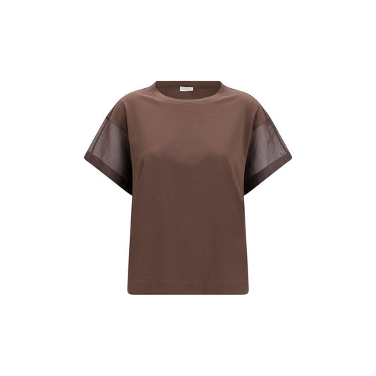 Brunello Cucinelli Brown Cotton T-Shirt Brunello Cucinelli