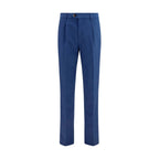 Brunello Cucinelli Blue Cotton Chino Pants
