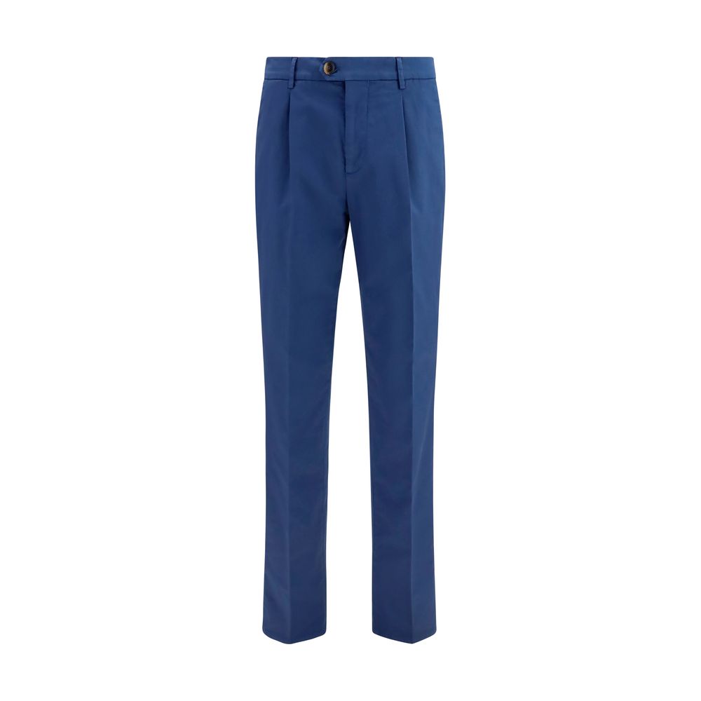 Brunello Cucinelli Blue Cotton Chino Pants Brunello Cucinelli