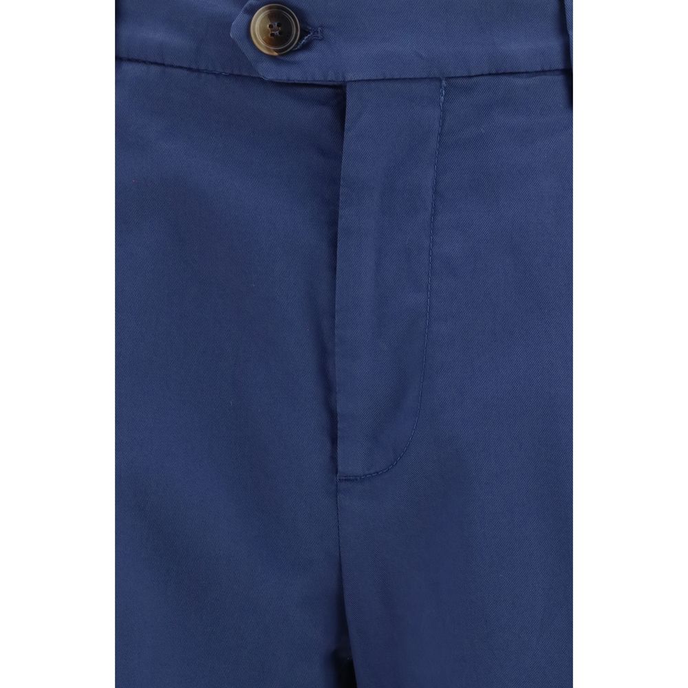 Brunello Cucinelli Blue Cotton Chino Pants Brunello Cucinelli