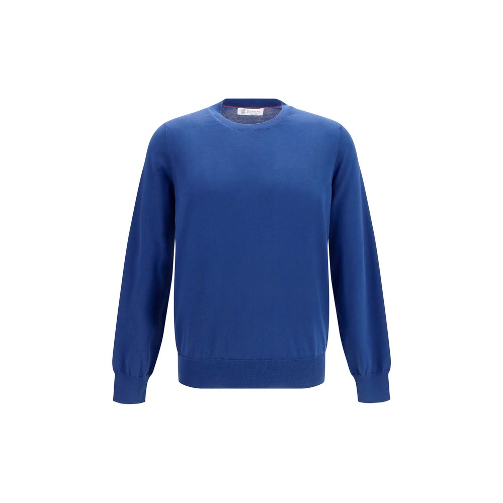 Brunello Cucinelli Blue Cotton Sweatshirt Brunello Cucinelli