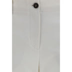 Brunello Cucinelli White Cotton Flared Pants