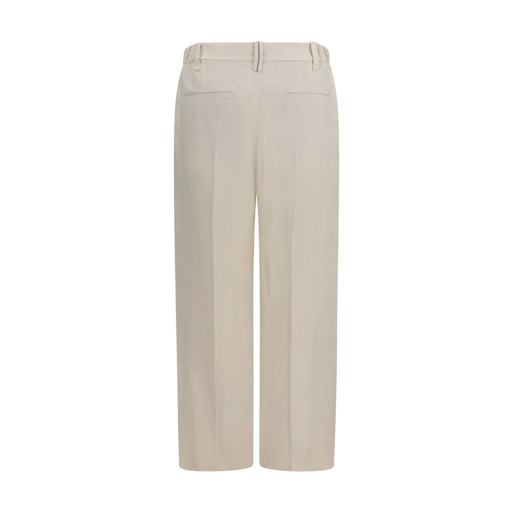 Brunello Cucinelli Beige Viscose Casual Pants Brunello Cucinelli