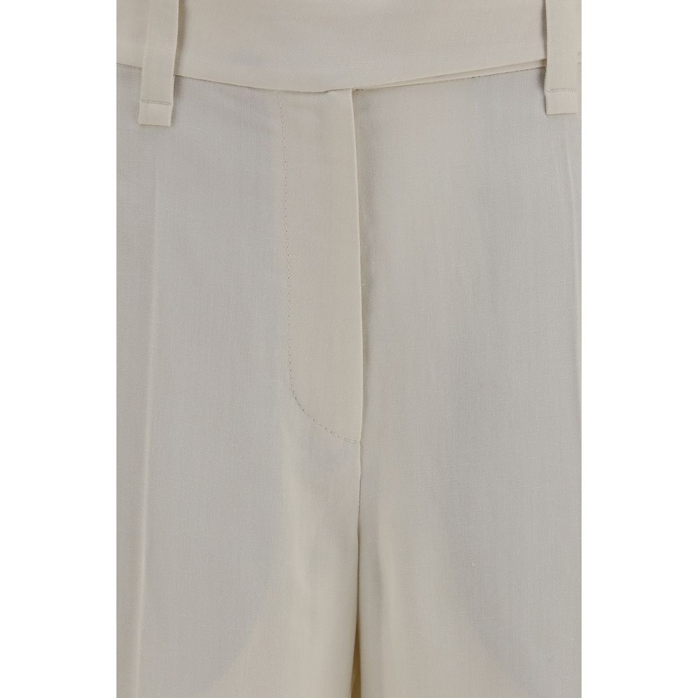 Brunello Cucinelli Beige Viscose Casual Pants Brunello Cucinelli