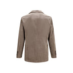 Brunello Cucinelli Gray Cotton Full-Length Jacket