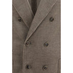 Brunello Cucinelli Gray Cotton Full-Length Jacket