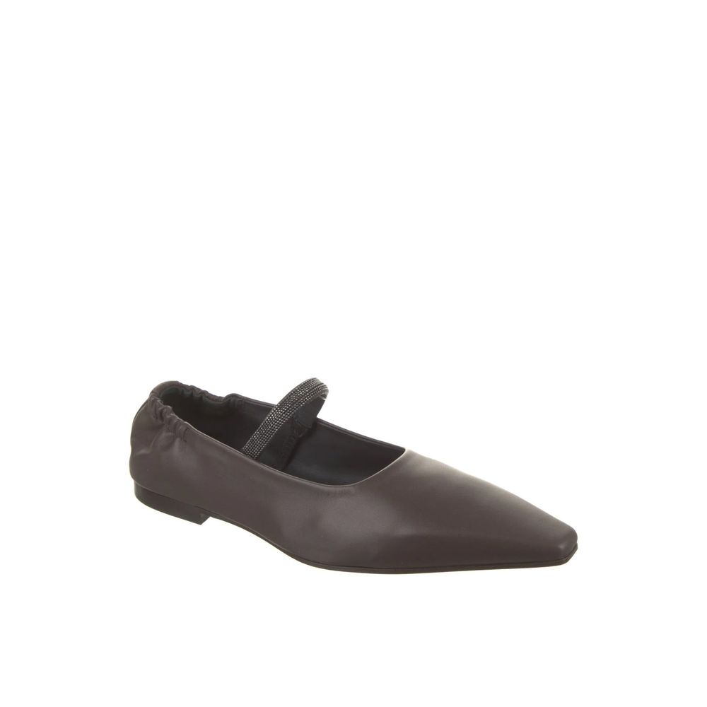 Brunello Cucinelli Brown Leather Ballet Flats Brunello Cucinelli