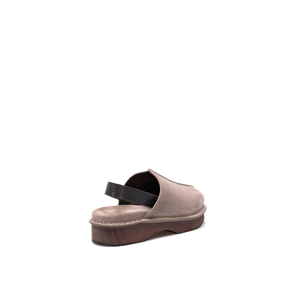 Brunello Cucinelli Brown Leather Mules Brunello Cucinelli