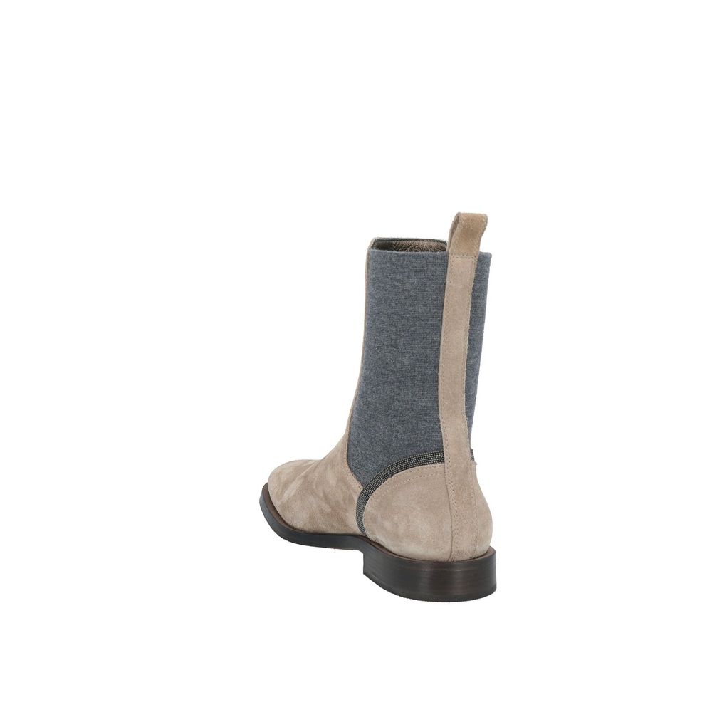 Brunello Cucinelli Beige Leather Chelsea Boots Brunello Cucinelli