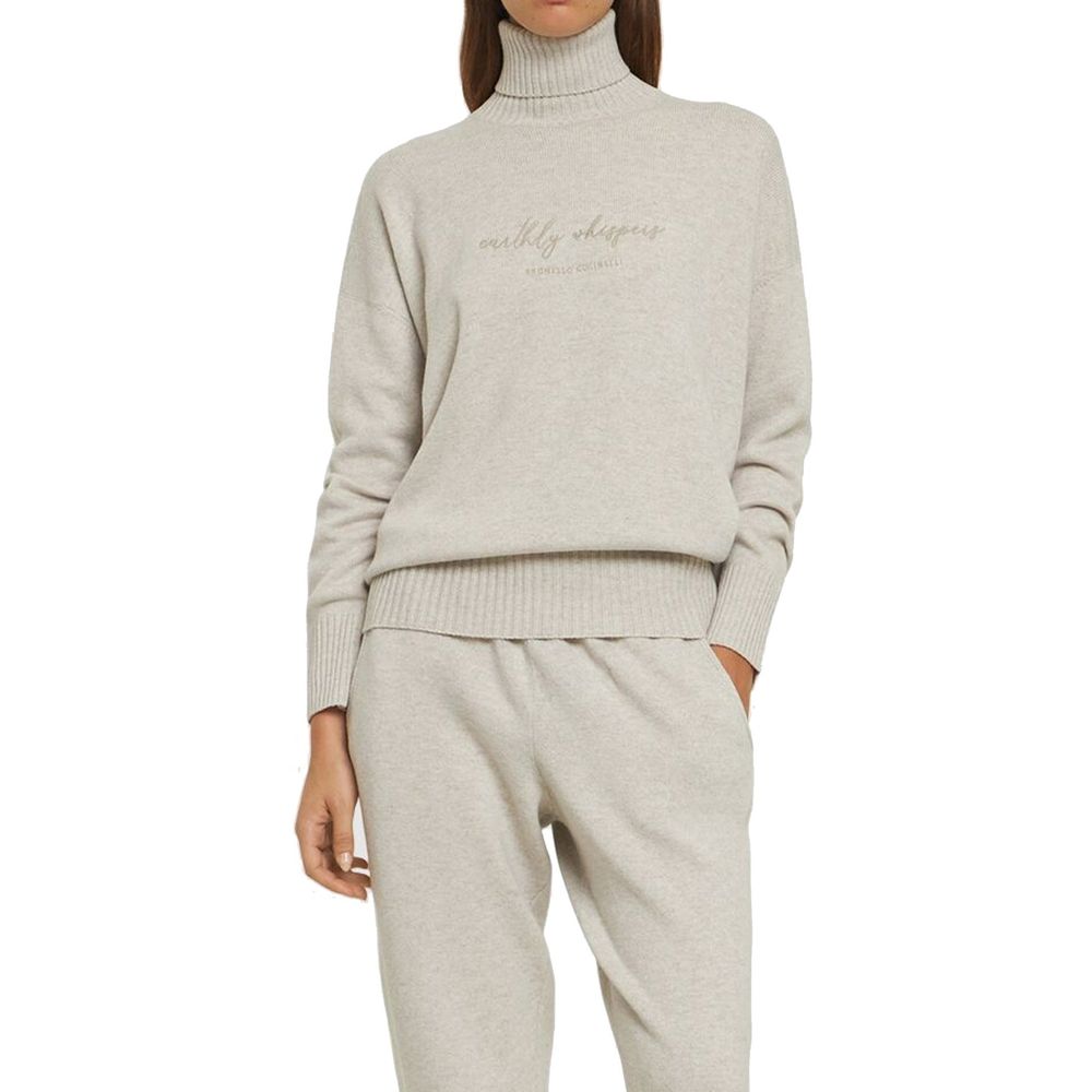 Brunello Cucinelli Beige Cashmere Turtleneck Brunello Cucinelli