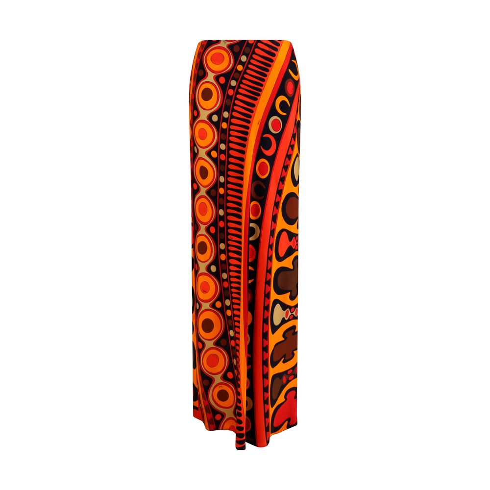 Emilio Pucci Orange Viscose Long Skirt Emilio Pucci