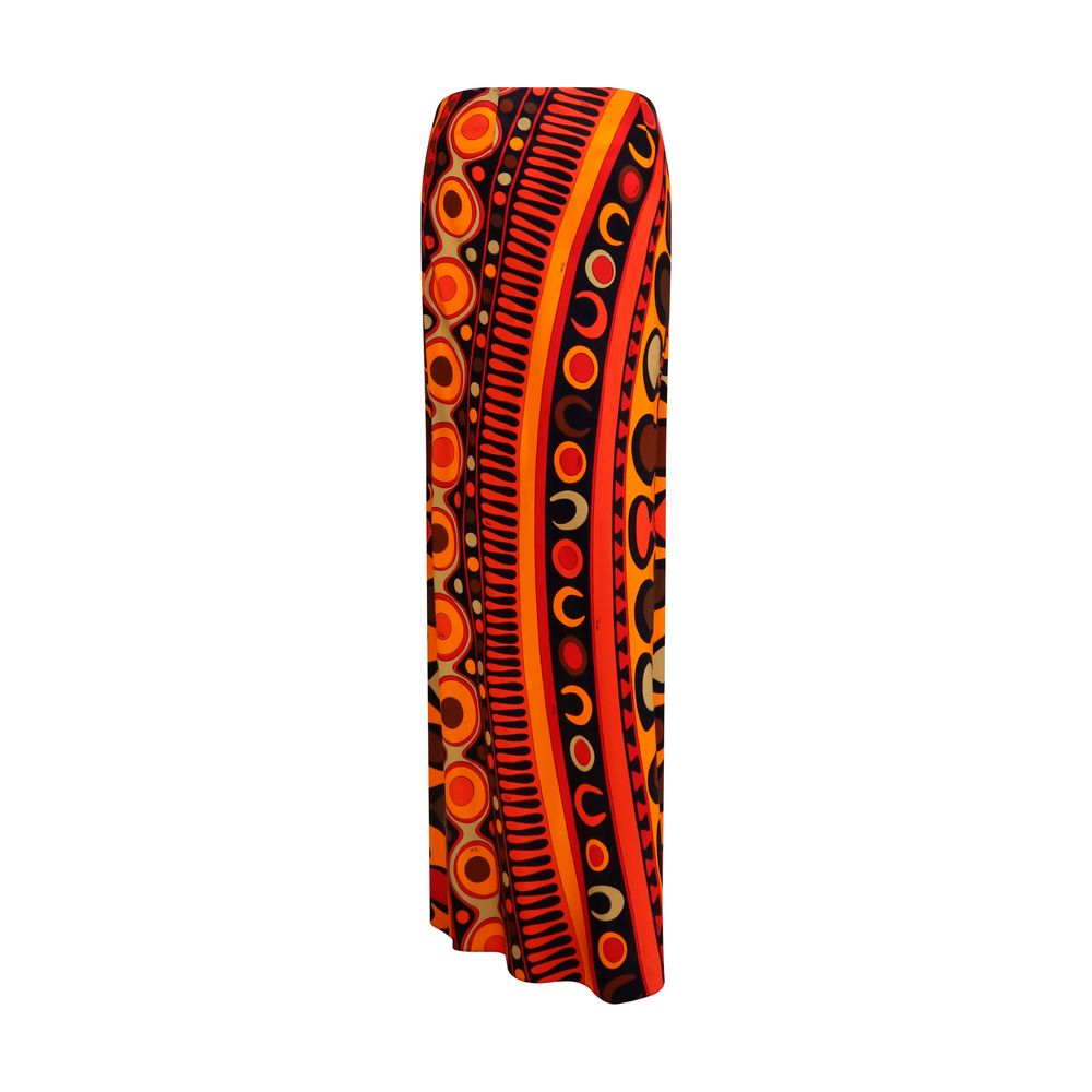 Emilio Pucci Orange Viscose Long Skirt Emilio Pucci
