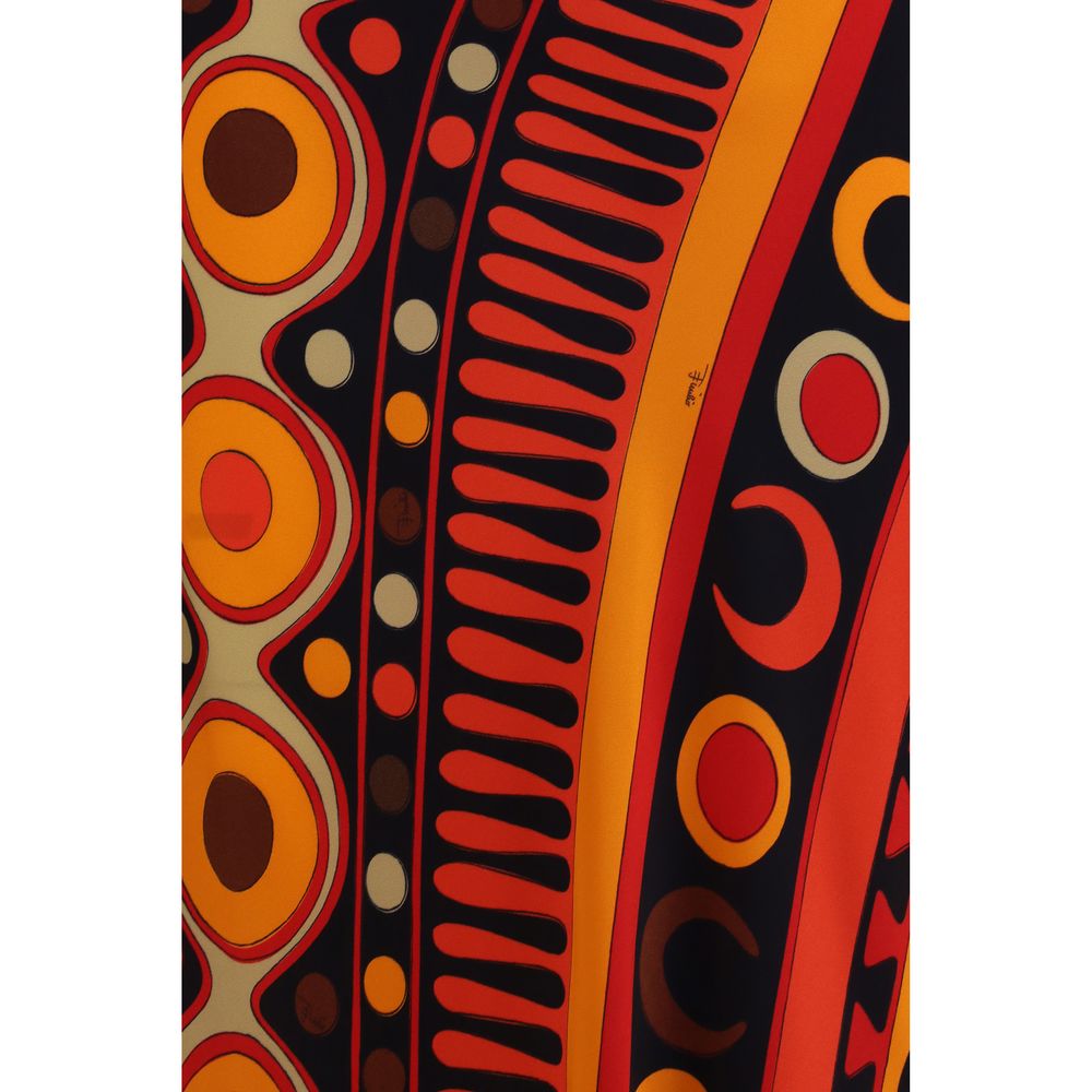 Emilio Pucci Orange Viscose Long Skirt Emilio Pucci