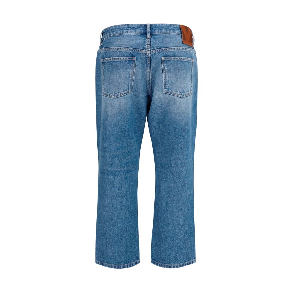 Valentino Blue Cotton Straight-Leg Jeans
