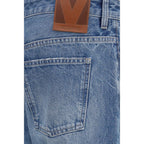 Valentino Blue Cotton Straight-Leg Jeans