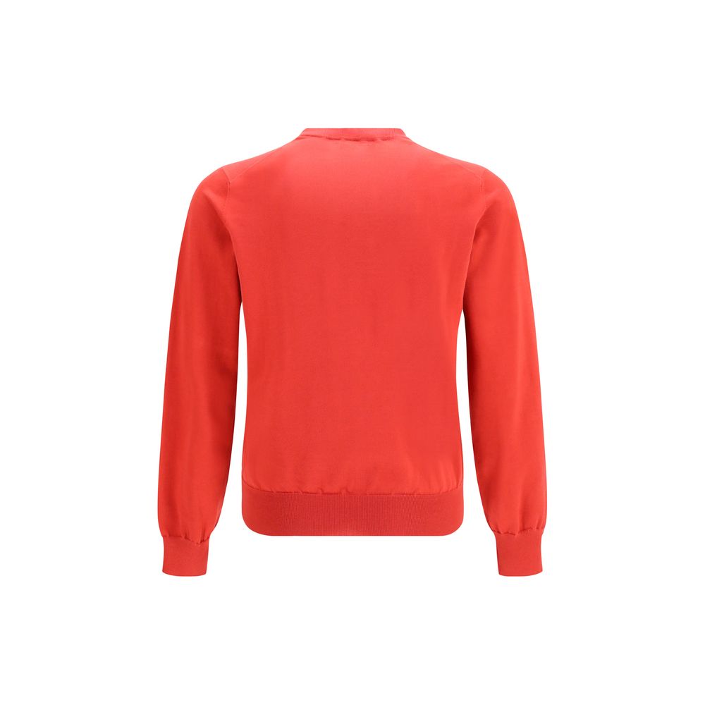 Red cotton Brunello Cucinelli sweatshirt with a relaxed fit and subtle branding, perfect for casual wear.