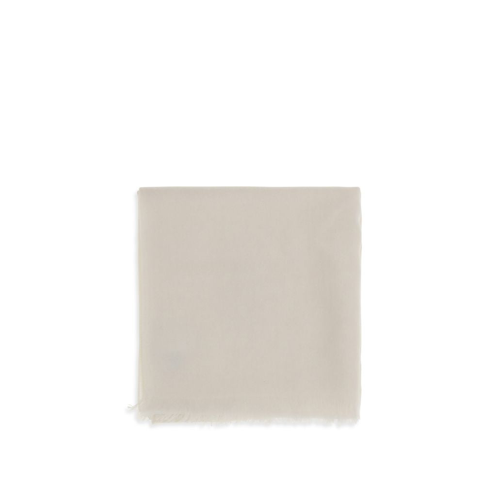 Brunello Cucinelli White Cashmere Foulard Brunello Cucinelli