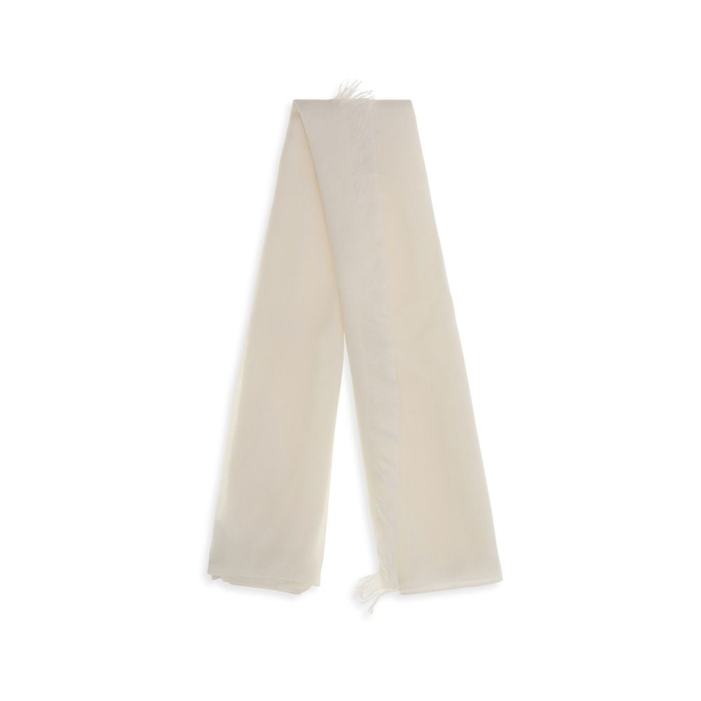 Brunello Cucinelli White Cashmere Foulard Brunello Cucinelli