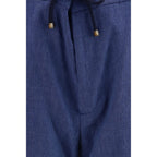 Brunello Cucinelli Blue Linen Bermuda Shorts