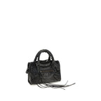 Black Balenciaga Lamb Ovis Aries handbag with sleek design and top handles, featuring a textured leather finish.