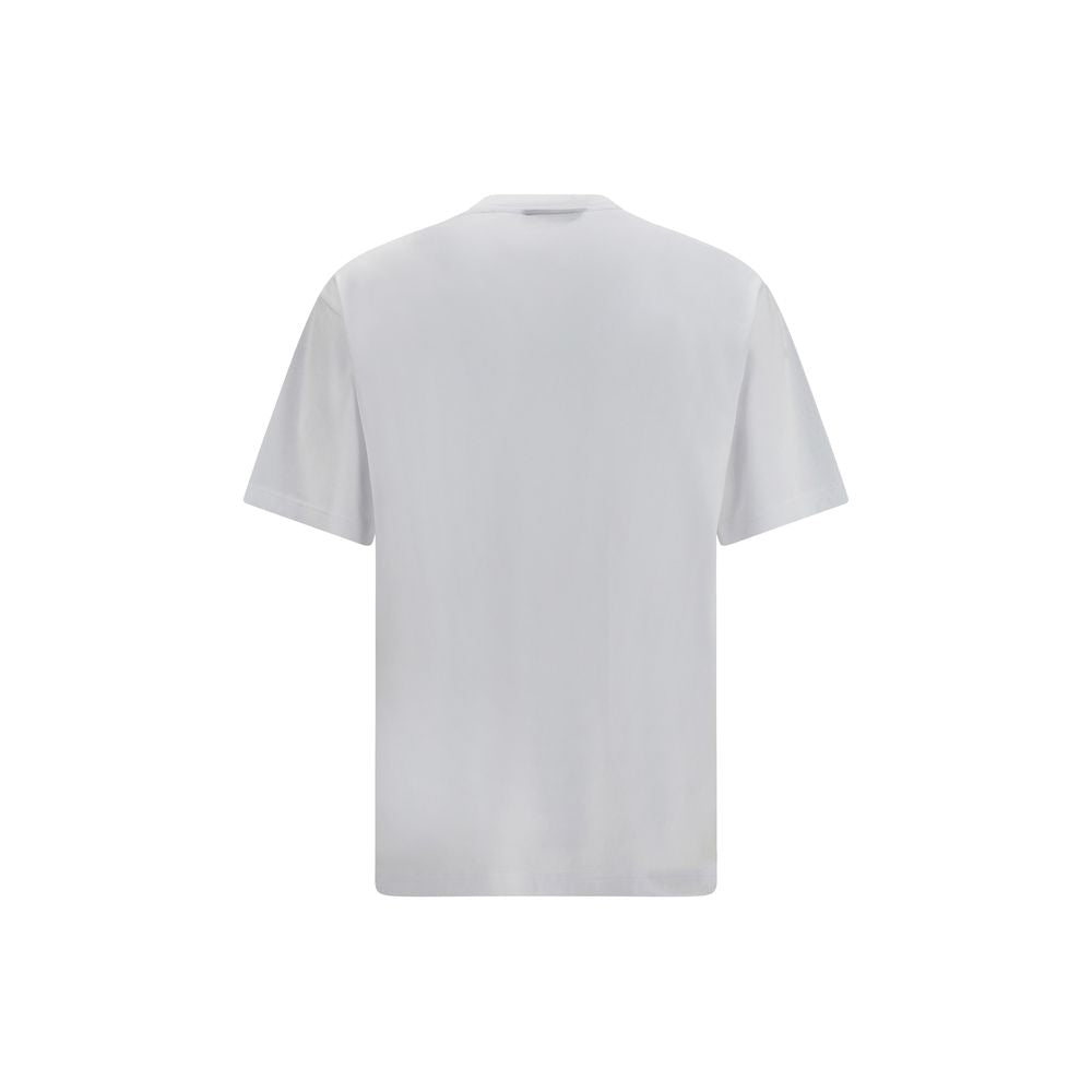 White Gucci cotton T-shirt with crew neck and short sleeves, featuring subtle Gucci branding on the front.