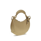 Chloé beige calf leather Bos Taurus shoulder bag with gold-tone hardware and structured design.