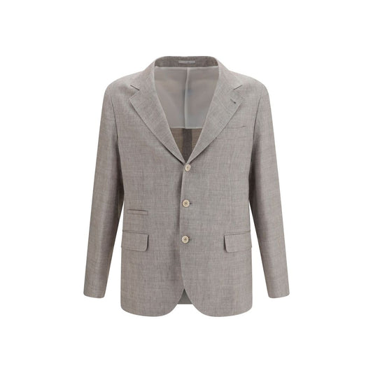 Brunello Cucinelli Beige Linen Full-Length Jacket Brunello Cucinelli