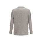 Brunello Cucinelli Beige Linen Full-Length Jacket Brunello Cucinelli