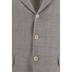 Brunello Cucinelli Beige Linen Full-Length Jacket Brunello Cucinelli