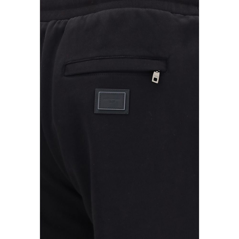 Dolce & Gabbana Black Cotton Joggers Workout Pants