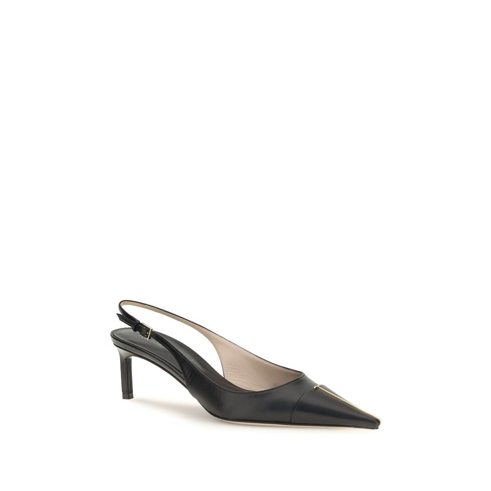 Tom Ford Black Calf Leather Bos Taurus Mid Heel Pumps Tom Ford