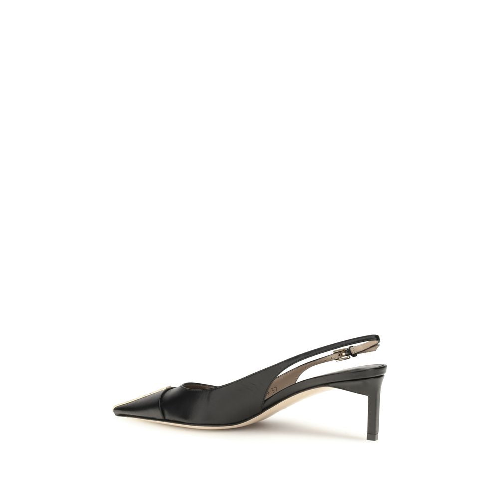 Tom Ford Black Calf Leather Bos Taurus Mid Heel Pumps Tom Ford