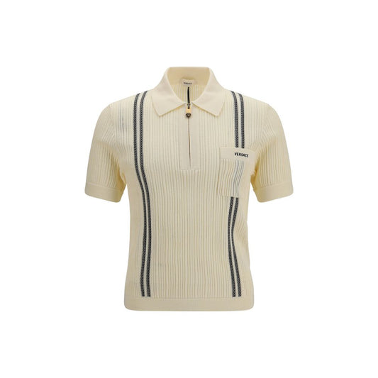 Versace Beige Cotton Polo Shirt Versace