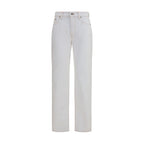 Versace White Cotton High-Waisted Jean