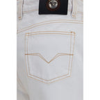 Versace White Cotton High-Waisted Jean