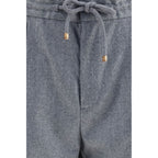 Brunello Cucinelli Gray Wool Oves Aries Casual Pants