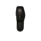 Versace Black Leather Slip-On Loafers