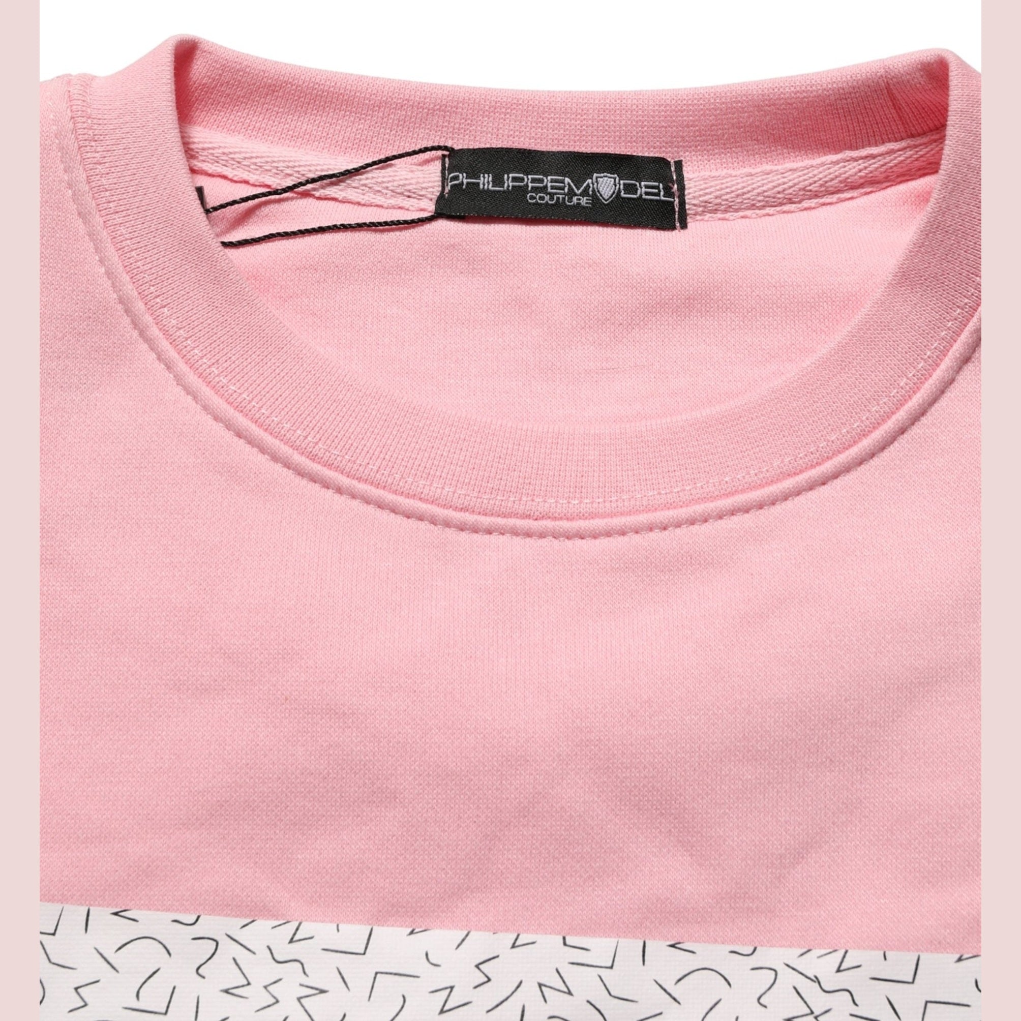 Philippe Model Pink Cotton Logo Long Sleeves Pullover Sweater