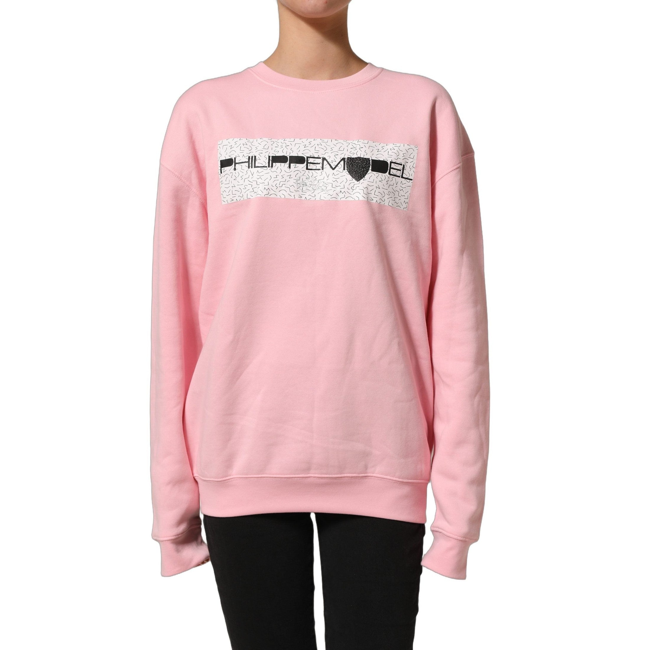Philippe Model Pink Cotton Logo Long Sleeves Pullover Sweater