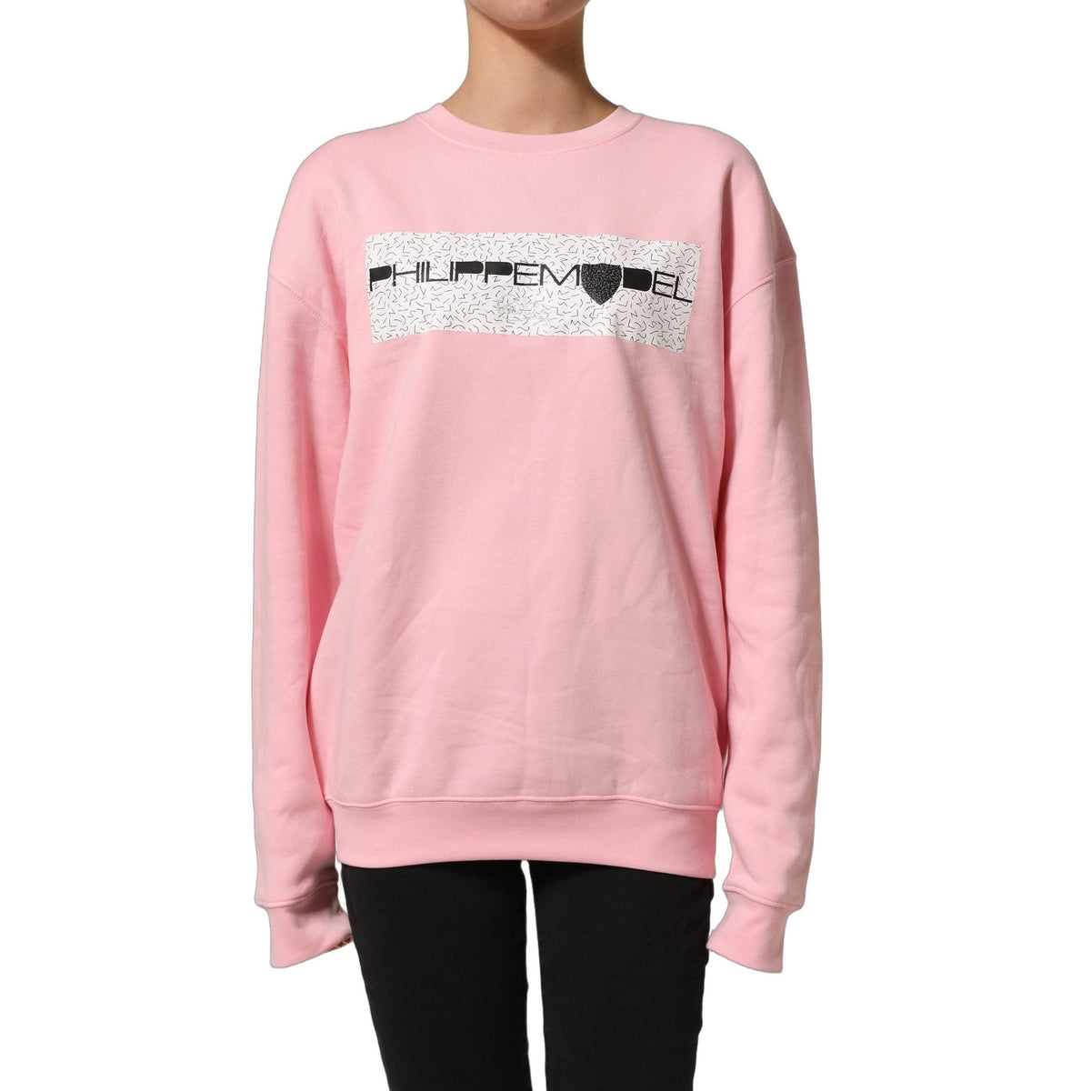 Philippe Model Pink Cotton Logo Long Sleeves Pullover Sweater