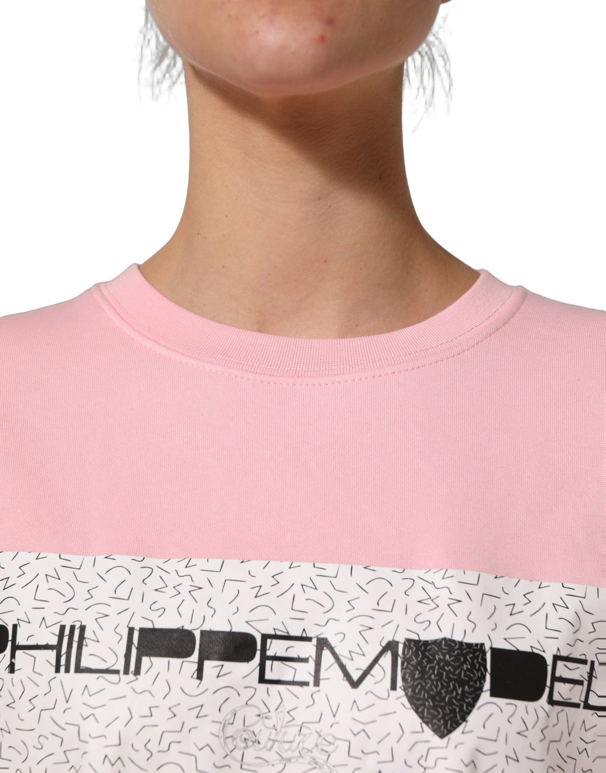 Philippe Model Pink Cotton Logo Long Sleeves Pullover Sweater Philippe Model