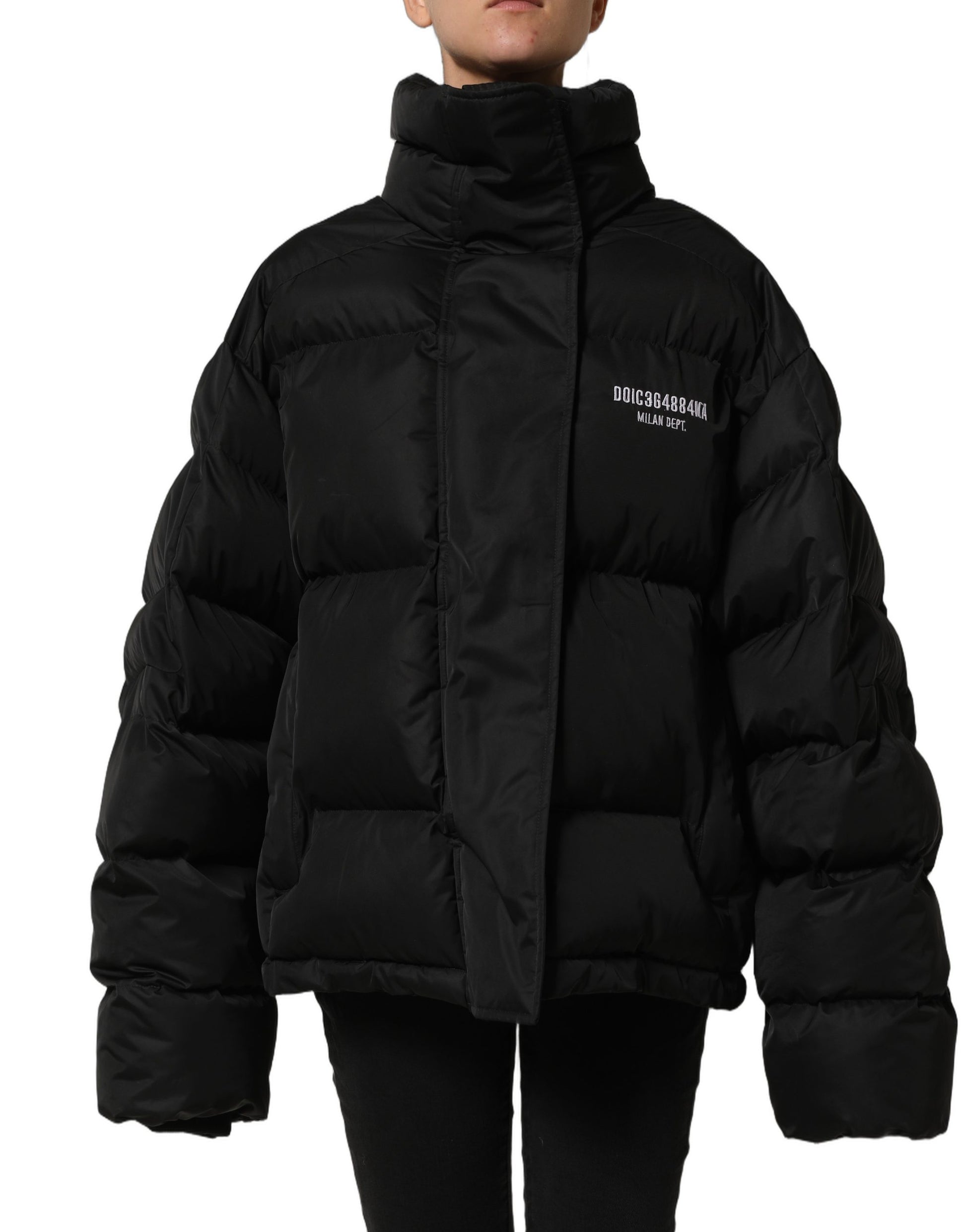 Dolce & Gabbana Black DGVIB3 Embroidered Padded Puffer Jacket Dolce & Gabbana